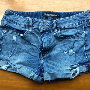 Express Shortie Relaxed Low Rise Jean Shorts